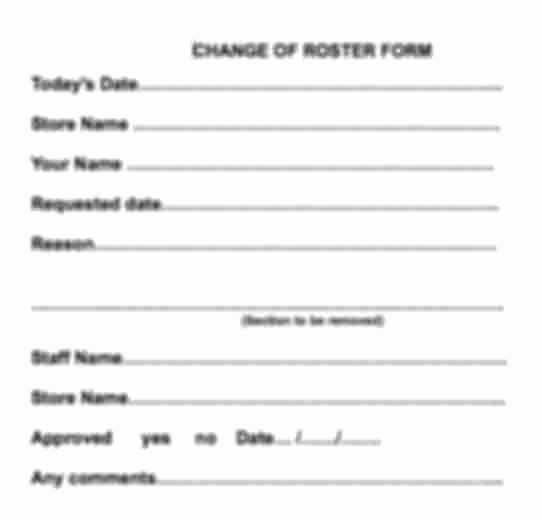 New Client form Template Fresh A4 Letter total Salon solutions Change Of Roster form