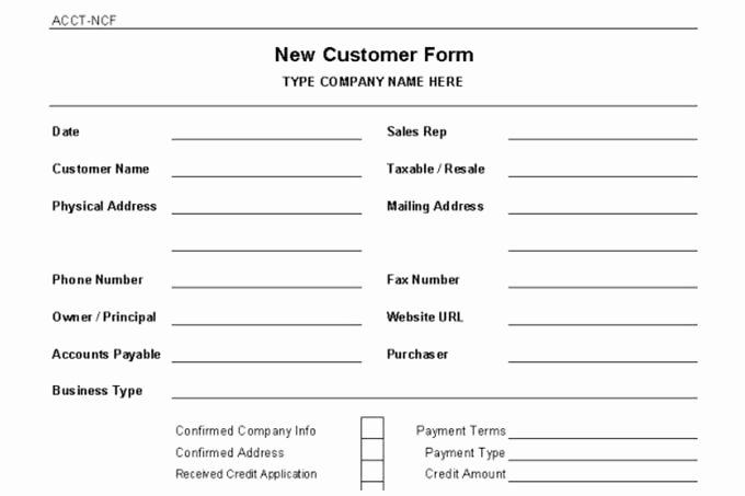 New Client form Template Fresh Accounts Receivable Controls Vitalics