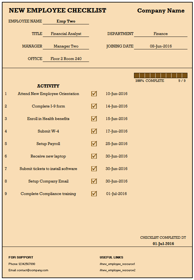 New Employee Checklist Template Excel Awesome Checklist for New Hire New Employee Checklist Excel