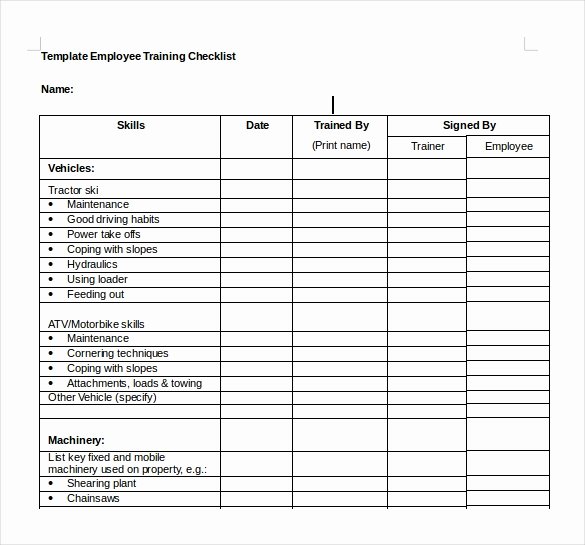 New Employee Checklist Template Excel Awesome Training Checklist Template 19 Free Word Excel Pdf