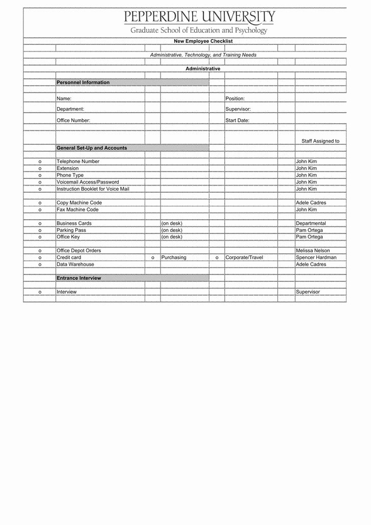 New Employee Checklist Template Excel Beautiful 12 New Hire Checklist Template Free Download