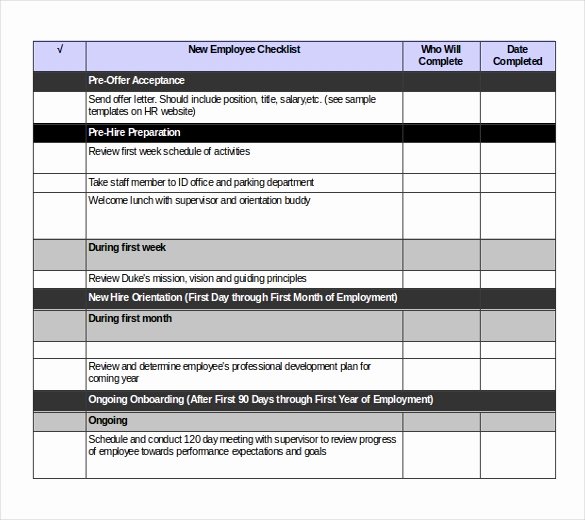 New Employee Checklist Template Excel Beautiful Checklist Templates – 36 Free Word Excel Pdf Documents