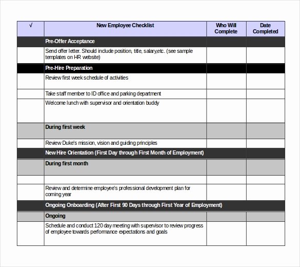 New Employee Checklist Template Excel Beautiful Checklist Templates – 36 Free Word Excel Pdf Documents