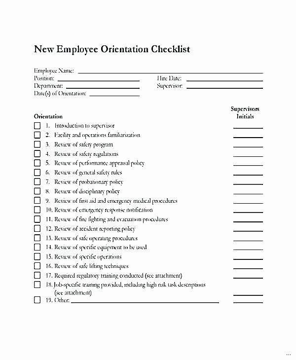 New Employee Welcome Packet Template Lovely New Employee orientation Checklist Excel