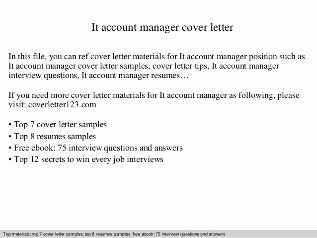 New Sales Rep Introduction Email Elegant It Account Manager Cover Letter