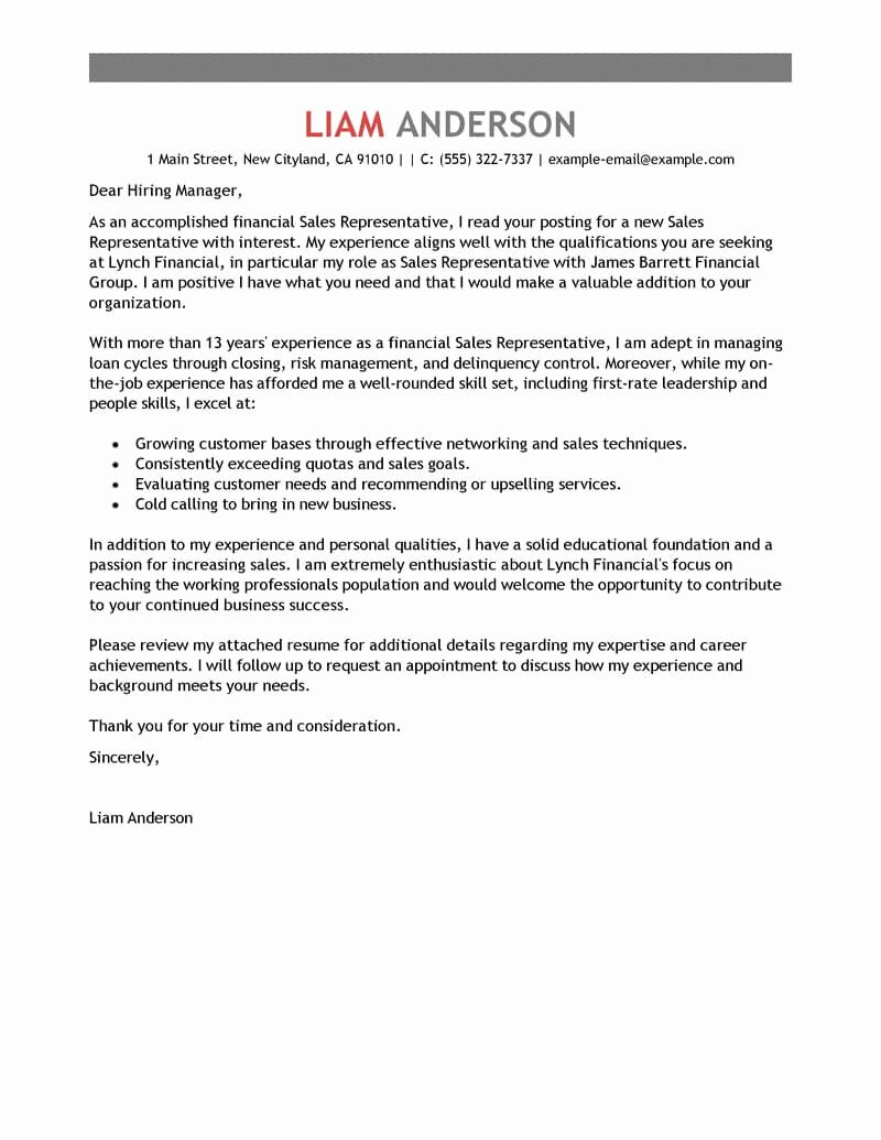 New Sales Rep Introduction Email Unique Best Sales Representative Cover Letter Examples