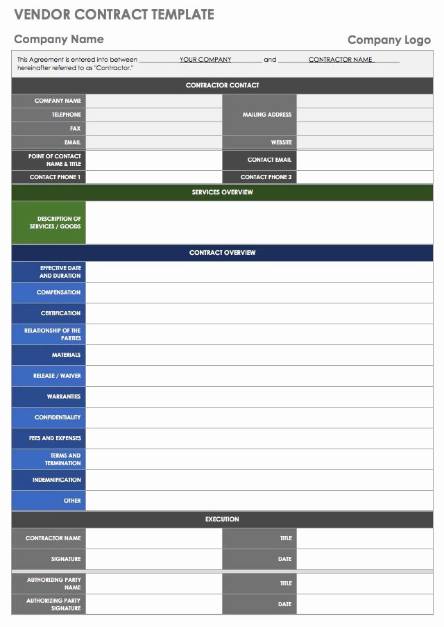New Vendor Setup form Excel Template Awesome 13 Free Vendor Templates
