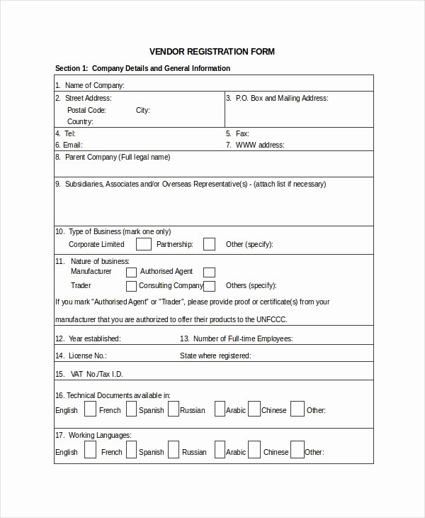 New Vendor Setup form Excel Template Best Of Excel form Template 6 Free Excel Document Downloads