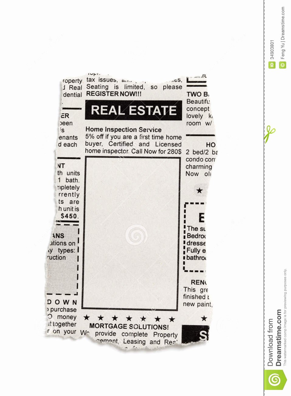 Newspaper Advertisement Template Elegant Real Estate Ad Stock Image Image Of Backgrounds