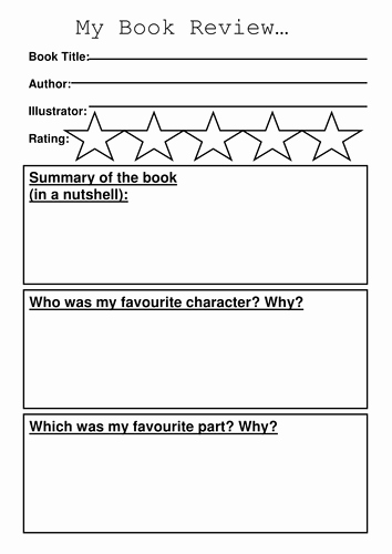 Newspaper Book Report Template Awesome Book Review Template by Sibrooks Teaching Resources Tes