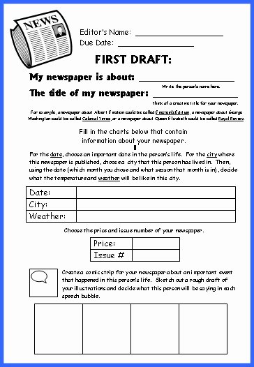 Newspaper Book Report Template Inspirational Biography Book Report Newspaper Templates Printable