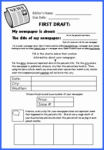 Newspaper Book Report Template Inspirational Biography Book Report Newspaper Templates Printable