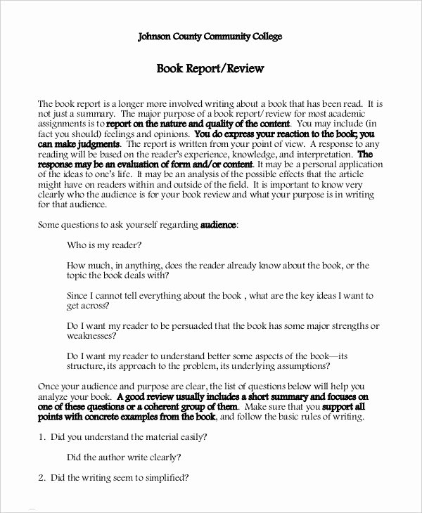 Newspaper Book Report Template Unique Book Report Template 10 Free Word Pdf Documents