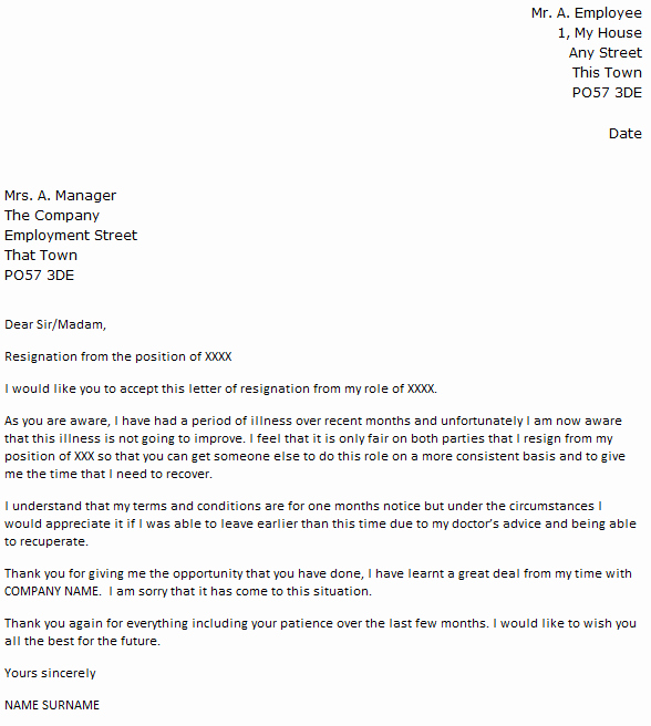 Nhs Acceptance Letter Sample Luxury Due to Illness Resignation Letter Example Icover