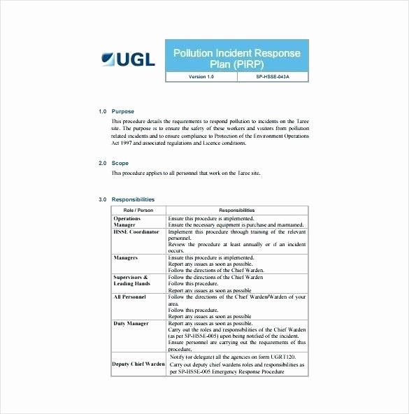 Nist Incident Response Plan Template Luxury 29 Incident Response Plan Template Sans Virtual Document