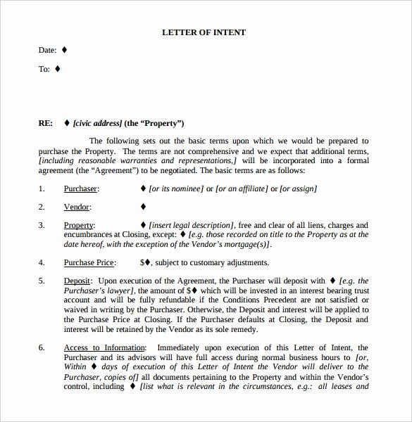 Non Binding Letter Of Intent to Lease Template Best Of Letter Intent to Purchase Real Estate Template