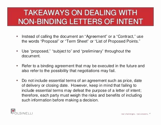 Non Binding Letter Of Intent to Lease Template Luxury Non Binding Fer Vs Letter Intent