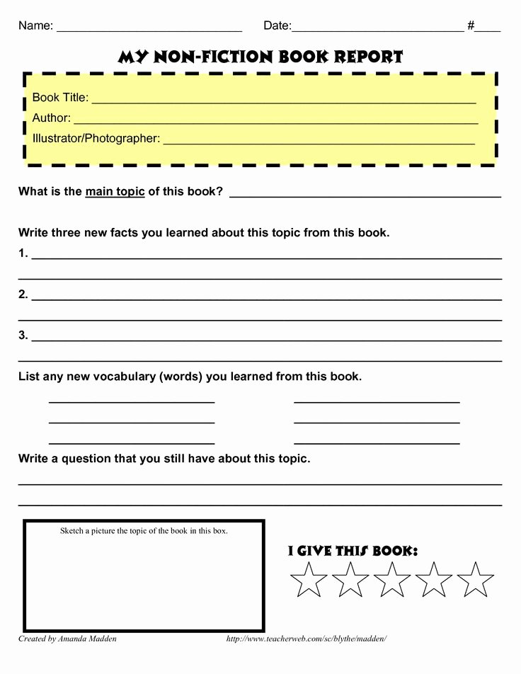 Non Fiction Book Report Template Awesome 25 Best Ideas About Book Report Templates On Pinterest