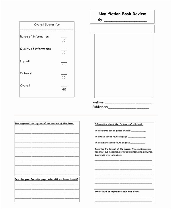 Non Fiction Book Report Template Best Of Book Review Free Pdf Word Documents Download