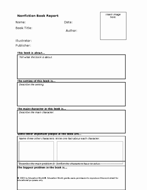 Non Fiction Book Report Template Elegant Non Fiction Book Report Template