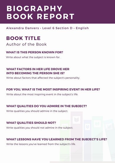 Non Fiction Book Report Template Fresh Violet Header Non Fiction Book Report Templates by Canva