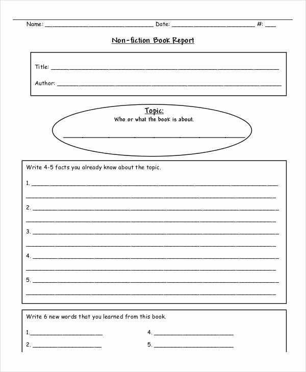 Non Fiction Book Report Template Unique Book Report format 9 Free Word Pdf Documents Download