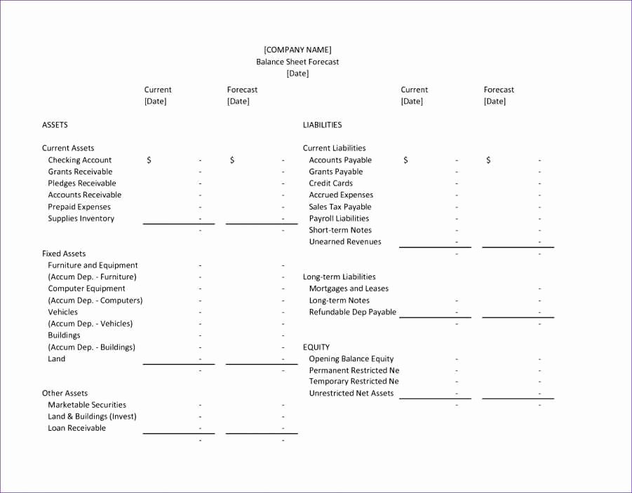 Non Profit Financial Statement Template Excel Fresh Non Profit Balance Sheet Template Excel