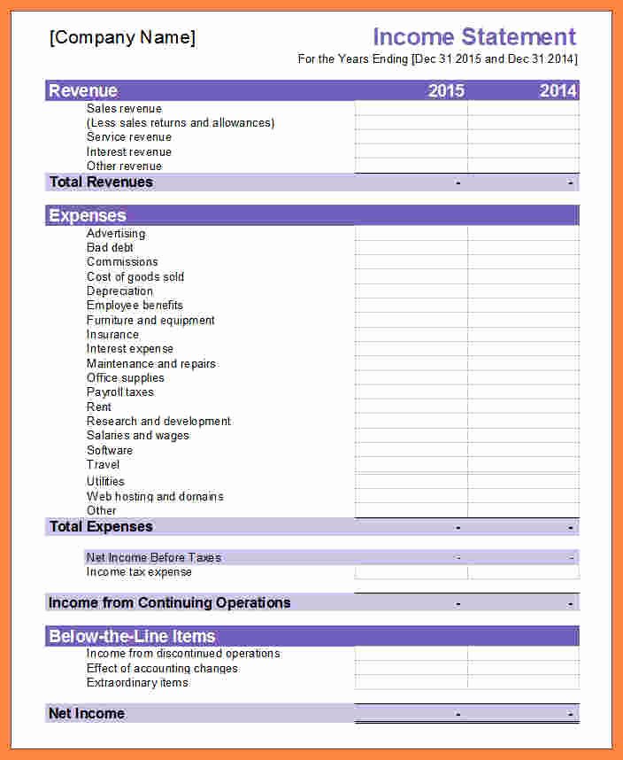 Non Profit Financial Statement Template Excel New 8 Business Financial Statement Template Excel