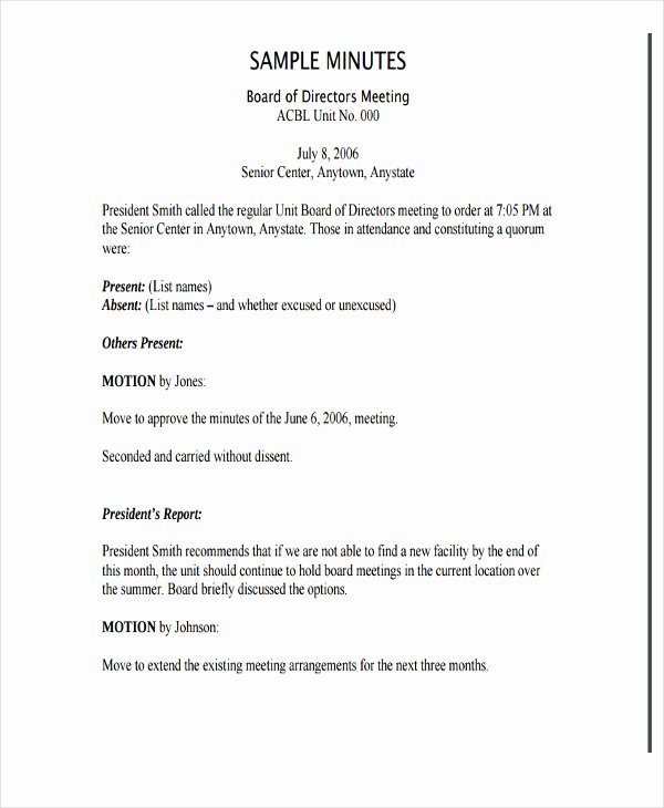 Non Profit Meeting Minutes Template Awesome 7 Nonprofit Meeting Minutes Template