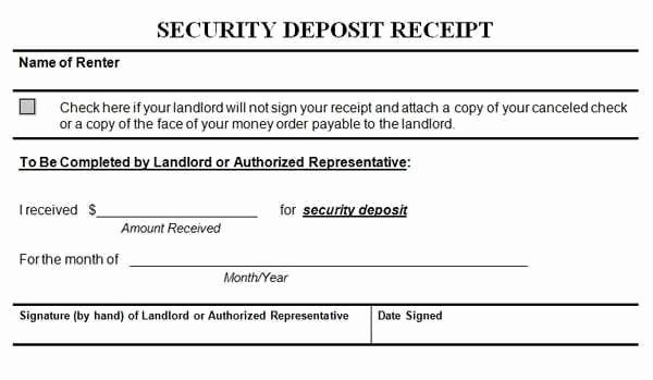 Non Refundable Deposit form Template Luxury Security Deposit Receipt Templates Find Word Templates