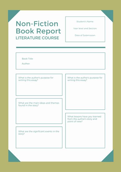 Nonfiction Book Report Template Elegant Customize 1 225 Report Templates Online Page 15 Canva
