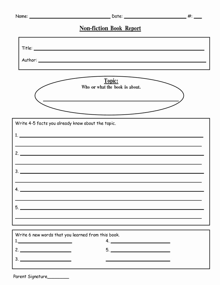 Nonfiction Book Report Template Inspirational Free Printable Book Report Templates