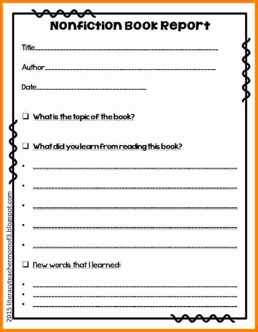 Nonfiction Book Report Template Lovely 8 Nonfiction Book Report Template