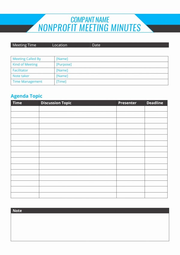 Nonprofit Board Meeting Minutes Template Fresh 6 Free Sample Meeting Minutes Corporate Non Profit