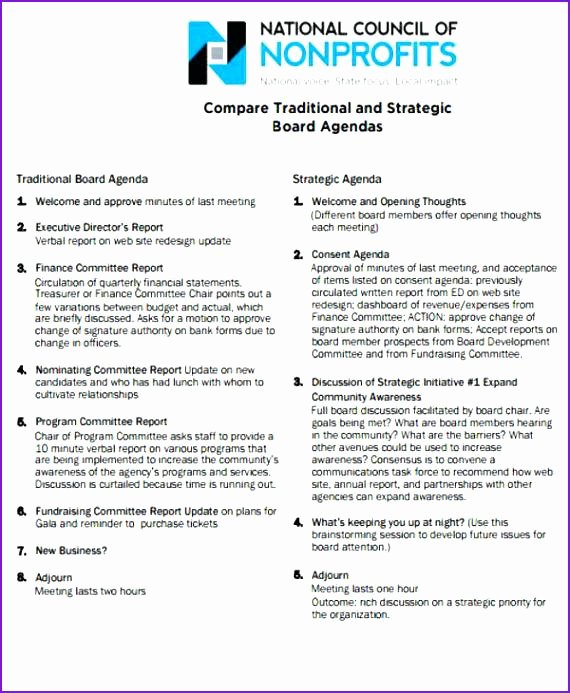 Nonprofit Board Meeting Minutes Template New 15 Nonprofit Board Meeting Agenda Template