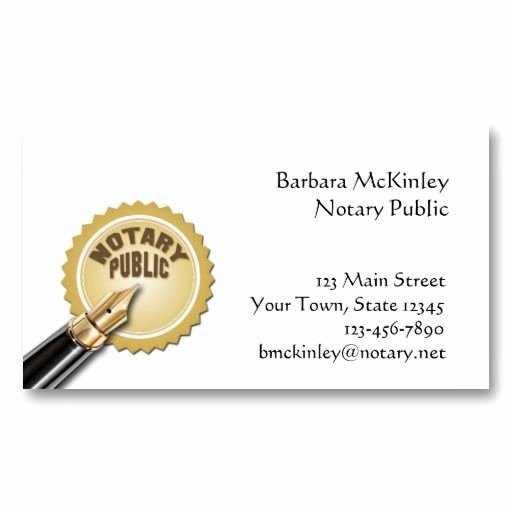 Notary Public Letter Template Fresh Notary Public Business Card