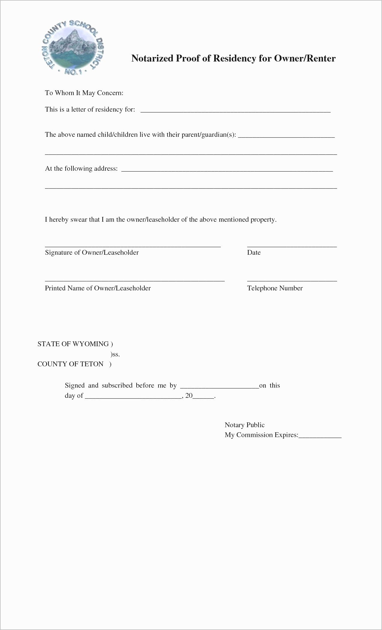 Notary Public Letter Template New Notary Public Proof Residency