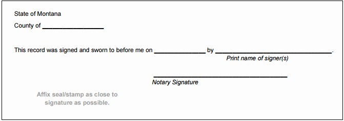 Notary Public Signature Line Template Awesome Montana Notary Public Handbook