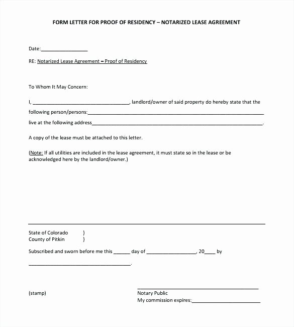 Notary Public Signature Line Template Luxury Notary Public Proof Residency