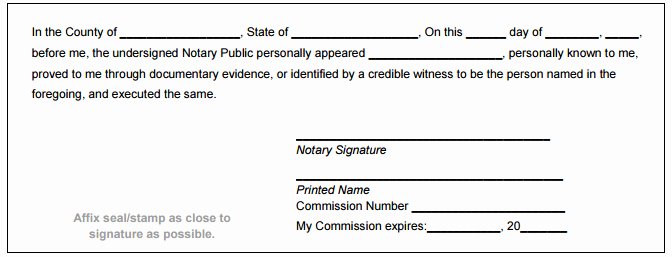 Notary Signature Block Lovely Notary Statement Hospiiseworks