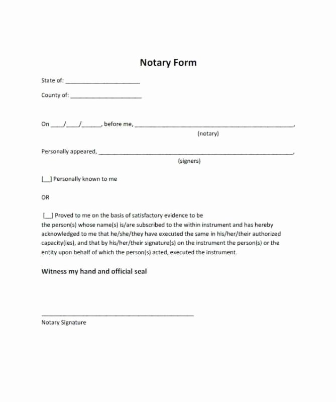 Notary Signature Example Lovely Notarized Letter format