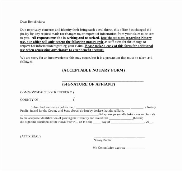 Notary Signature Example New 32 Notarized Letter Templates Pdf Doc