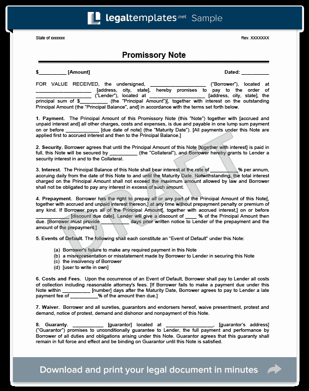 Note Receivable Template Beautiful assignment Of Mortgage and Promissory Note Ers