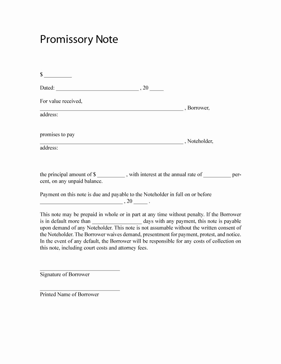 Note Receivable Template Best Of 45 Free Promissory Note Templates &amp; forms [word &amp; Pdf]