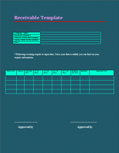 Note Receivable Template Best Of Receivable Template Free Word Templates