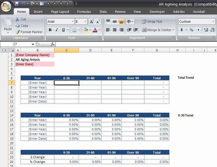 Note Receivable Template Lovely Accounts Receivable Analysis Template Download