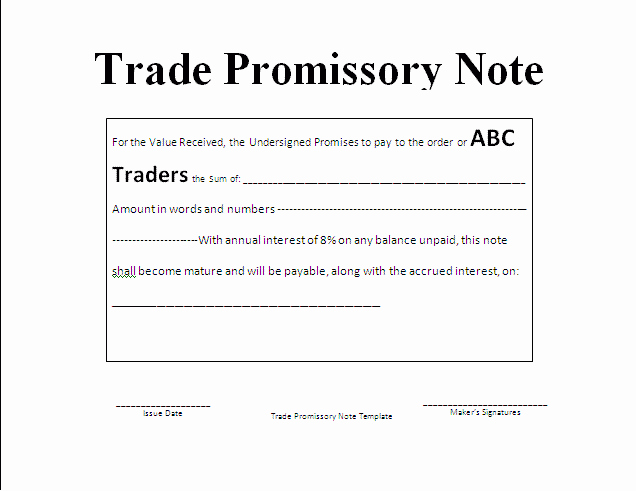 Note Receivable Template New Note Payable Template