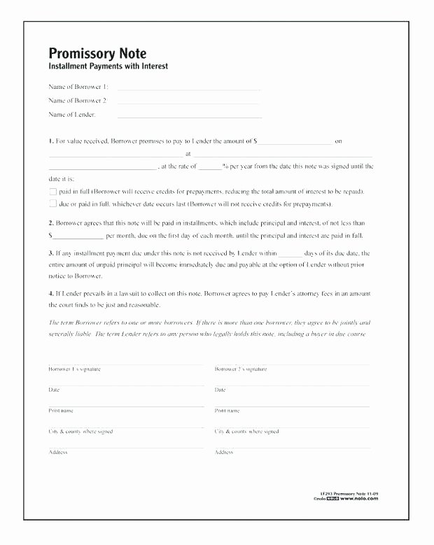 Note Receivable Template Unique form Promissory Note Template Us Legal forms Sample