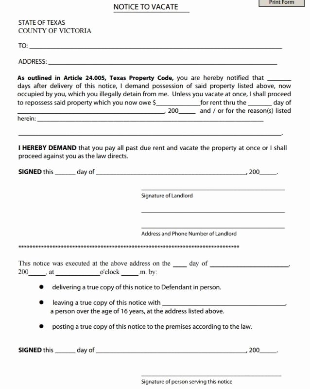 Notice Of Repossession Letter Template Beautiful Eviction Notice In Texas