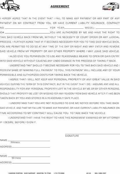 Notice Of Repossession Letter Template Best Of 23 Of Repossession Settlement Agreement Letter